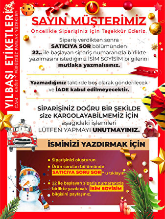 Yılbaşı Çelenk Etiket - 2 , Merry Christmas, 5 Cm - 50 Adet Folyo Sticker