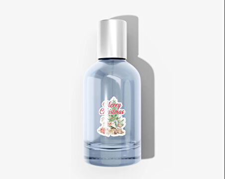 Yılbaşı Ağacı Etiket - 1 , Merry Christmas, 4 Cm - 55 Adet Folyo Sticker