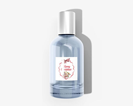 Yılbaşı Etiket Tavşanlı-1, Merry Christmas, 4 Cm-55 Adet Folyo Sticker