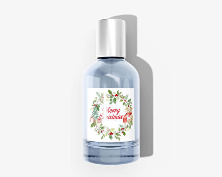 Yılbaşı Etiket Ayıcıklı-1, Merry Christmas, 5 Cm-50 Adet Folyo Sticker