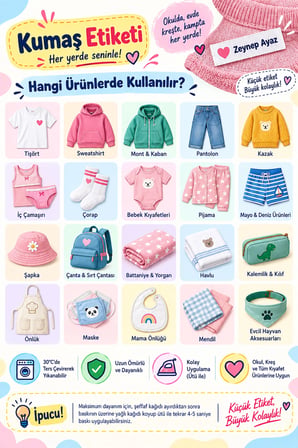 Okul Etiketi, Kişiye Özel Kumaş Etiketi, Unicorn Etiketi - 139 Adet