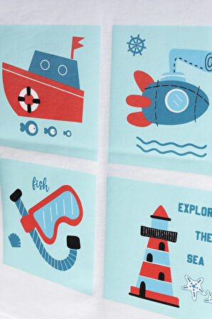 Explore Baskılı Erkek Çocuk  Tişört 50101