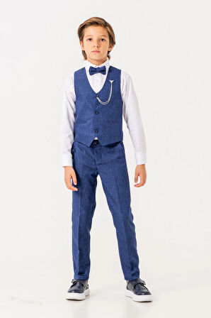 Papyonlu Yelekli Takım Elbise 3005