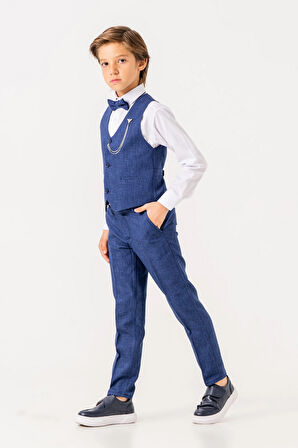 Papyonlu Yelekli Takım Elbise 3005