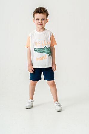 Sevimli Timsah Baskılı Şortlu Takım 50303