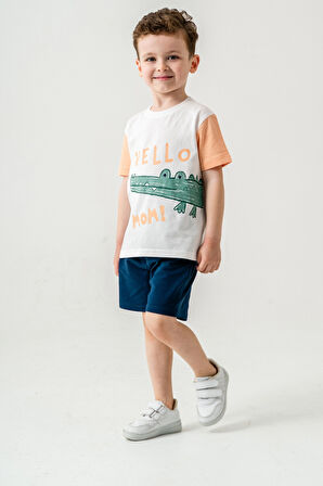 Sevimli Timsah Baskılı Şortlu Takım 50303