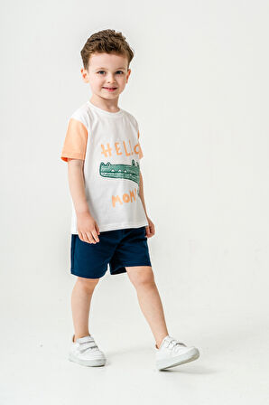 Sevimli Timsah Baskılı Şortlu Takım 50303