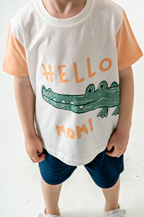 Sevimli Timsah Baskılı Şortlu Takım 50303