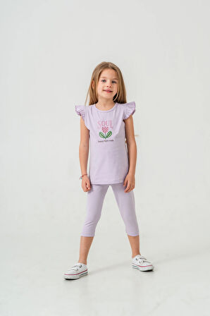 Lale Baskılı Kız Çocuk Takım 50361