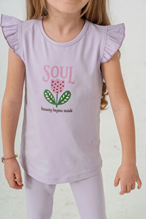 Lale Baskılı Kız Çocuk Takım 50361