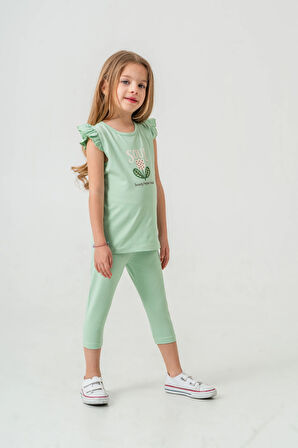 Lale Baskılı Kız Çocuk Takım 50361