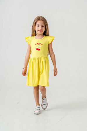 Kiraz Nakışlı Kız Çocuk  Elbise 50772