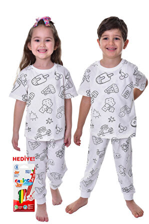 Figürlü Boyanabilir Pijama Takımı  41319