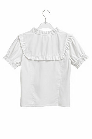 Kısa Kol Düz Kız Çocuk Gömlek 6996