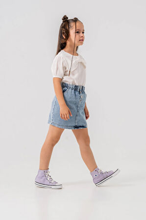 Yakalı Kot Etekli Kız Çocuk Takım 2540