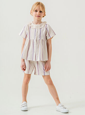 Yaka Detaylı Kız Çocuk Takım 3825