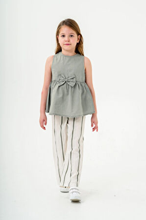 Kurdela Detaylı Kız Çocuk Takım 3834