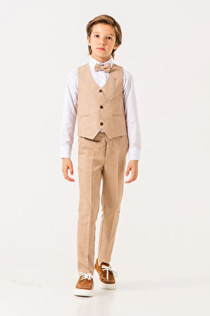 Papyonlu Yelekli Takım Elbise 3004