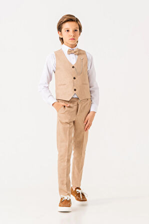 Papyonlu Yelekli Takım Elbise 3004