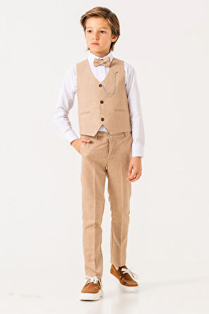 Papyonlu Yelekli Takım Elbise 3004