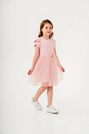 Desenli Fırfırlı Kız Çocuk Elbise 004