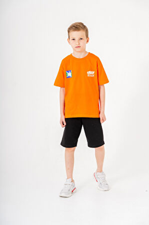 Sırtı Baskılı Şortlu Erkek Çocuk Takım 051