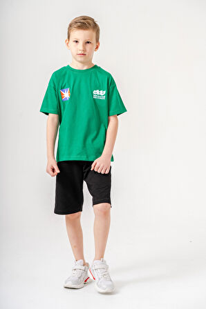 Sırtı Baskılı Şortlu Erkek Çocuk Takım 051