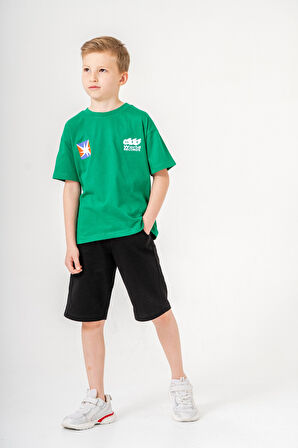 Sırtı Baskılı Şortlu Erkek Çocuk Takım 051