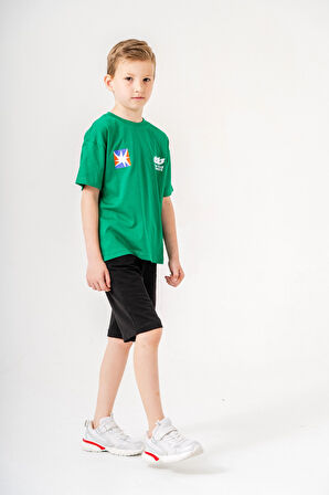 Sırtı Baskılı Şortlu Erkek Çocuk Takım 051