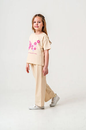 Kelebek Baskılı Kız Çocuk Takım 034