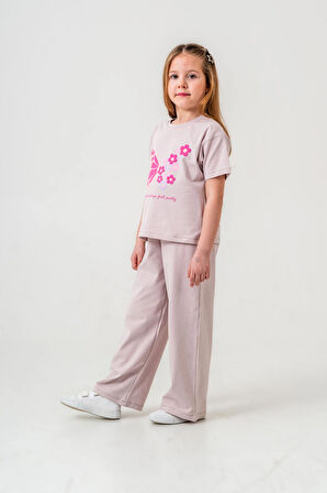 Kelebek Baskılı Kız Çocuk Takım 034