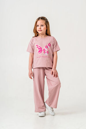 Kelebek Baskılı Kız Çocuk Takım 034