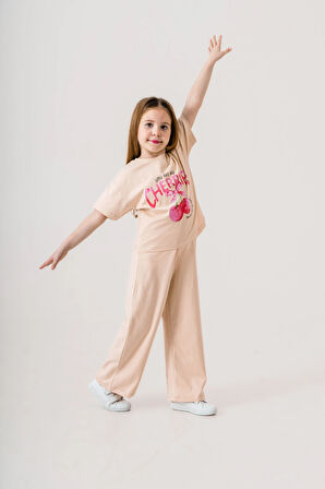 Cherries Baskılı Kız Çocuk Takım 035