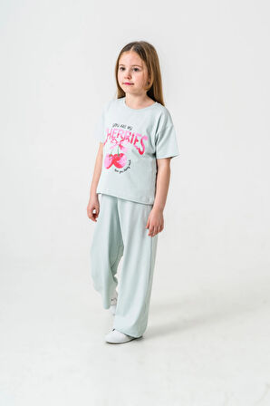 Cherries Baskılı Kız Çocuk Takım 035