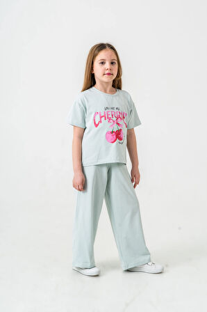 Cherries Baskılı Kız Çocuk Takım 035