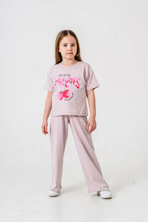 Cherries Baskılı Kız Çocuk Takım 035