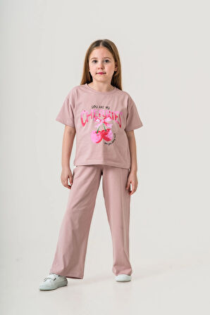 Cherries Baskılı Kız Çocuk Takım 035