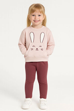 Tavşan Nakışlı Kız Bebek Takım 20155