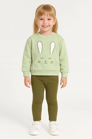 Tavşan Nakışlı Kız Bebek Takım 20155