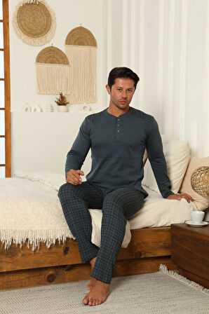 Desenli Erkek Pijama Takımı 16671