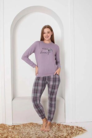 Desenli Kadın Pijama Takımı 2094