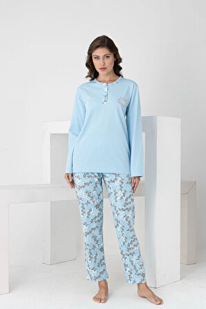 Desenli Kadın Pijama Takımı 3102