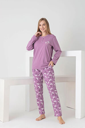 Desenli Kadın Pijama Takımı 3101