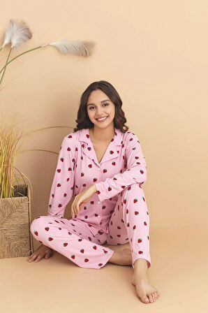 Desenli Kadın Pijama Takımı 1350