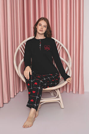 Desenli Kadın Pijama Takımı 2037