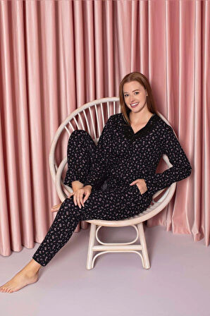Desenli Kadın Pijama Takımı 3021