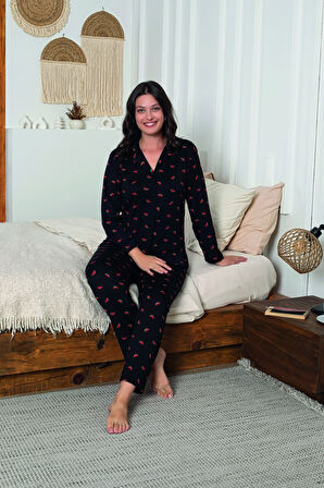 Desenli Kadın Pijama Takımı 3307