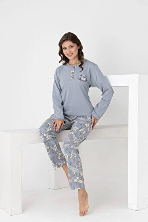 Desenli Kadın Pijama Takımı 3102