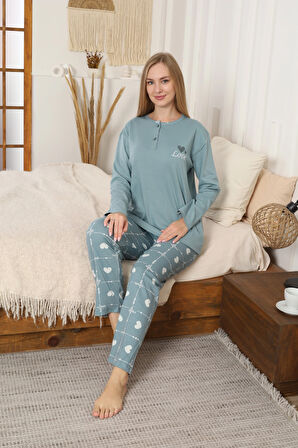 Desenli Kadın Pijama Takımı 10093