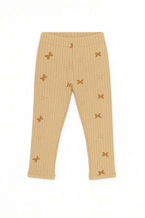 Kelebek Baskılı Kız Çocuk 2'li Tayt 20605-2